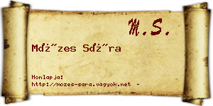 Mózes Sára névjegykártya