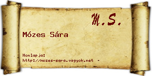 Mózes Sára névjegykártya
