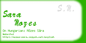 sara mozes business card